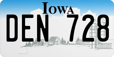 IA license plate DEN728