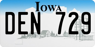 IA license plate DEN729