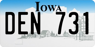 IA license plate DEN731