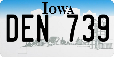 IA license plate DEN739