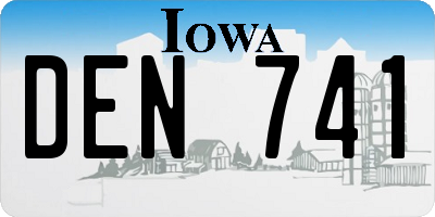 IA license plate DEN741
