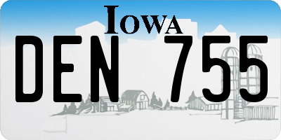 IA license plate DEN755