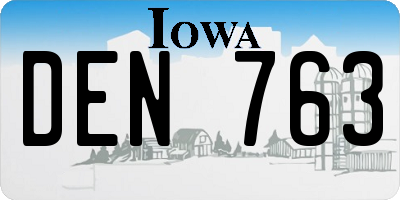 IA license plate DEN763