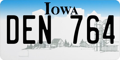 IA license plate DEN764