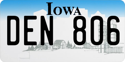 IA license plate DEN806