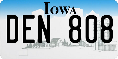IA license plate DEN808