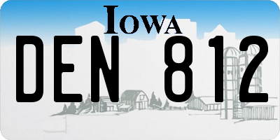 IA license plate DEN812