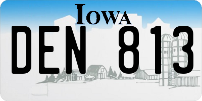 IA license plate DEN813