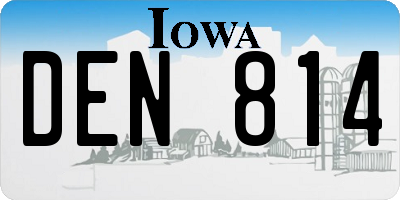 IA license plate DEN814