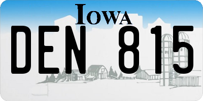 IA license plate DEN815