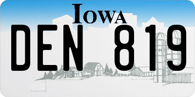 IA license plate DEN819