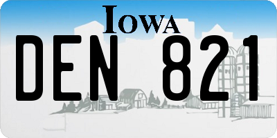 IA license plate DEN821