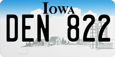 IA license plate DEN822