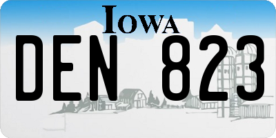 IA license plate DEN823