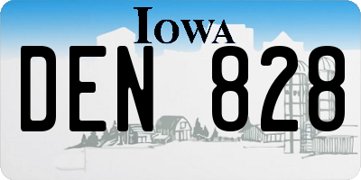 IA license plate DEN828