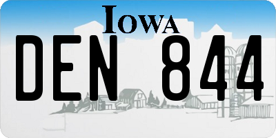 IA license plate DEN844