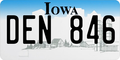IA license plate DEN846