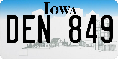 IA license plate DEN849
