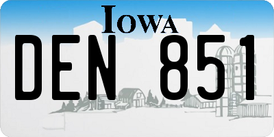IA license plate DEN851