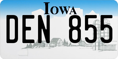 IA license plate DEN855