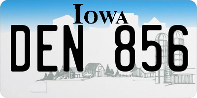 IA license plate DEN856