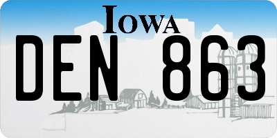 IA license plate DEN863