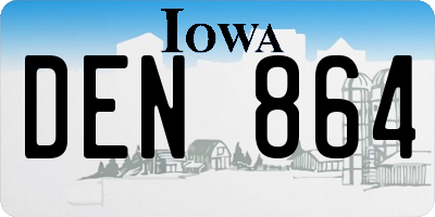 IA license plate DEN864