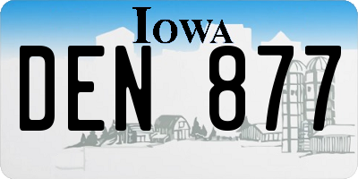 IA license plate DEN877