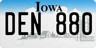 IA license plate DEN880