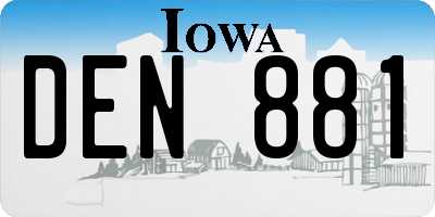 IA license plate DEN881