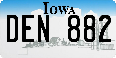 IA license plate DEN882
