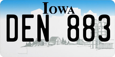 IA license plate DEN883