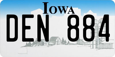 IA license plate DEN884