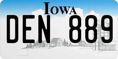 IA license plate DEN889