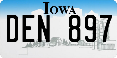 IA license plate DEN897