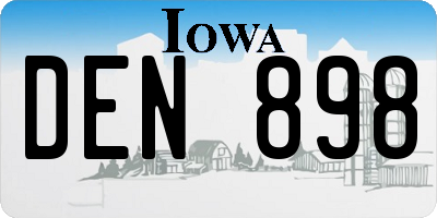 IA license plate DEN898