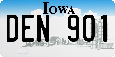 IA license plate DEN901