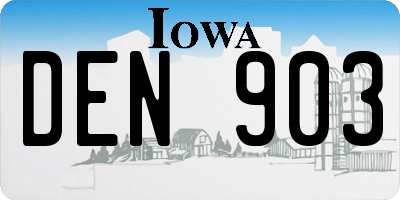 IA license plate DEN903