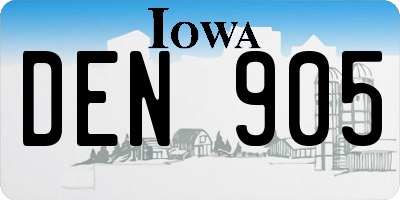 IA license plate DEN905