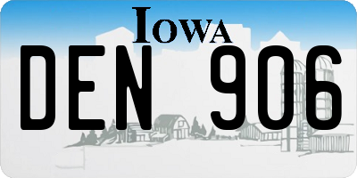 IA license plate DEN906