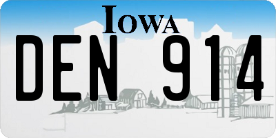 IA license plate DEN914