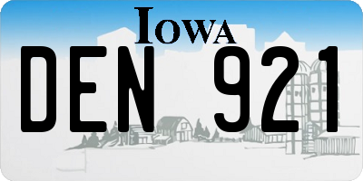 IA license plate DEN921