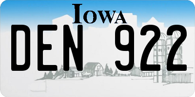 IA license plate DEN922