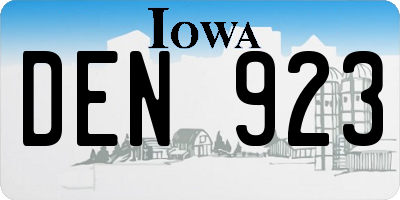 IA license plate DEN923