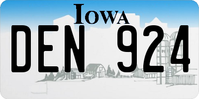IA license plate DEN924