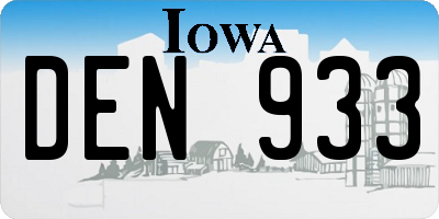 IA license plate DEN933