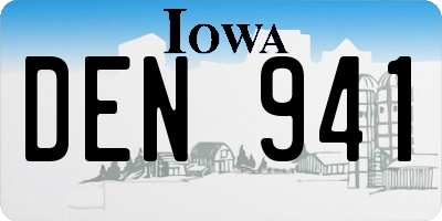 IA license plate DEN941
