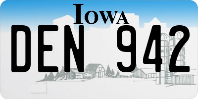 IA license plate DEN942