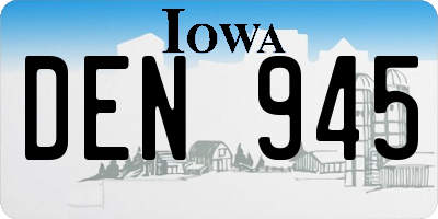 IA license plate DEN945