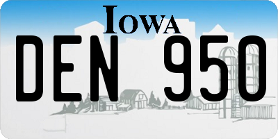 IA license plate DEN950
